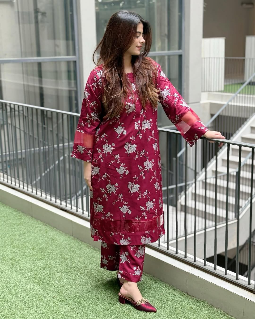 Rehaa – Printed Long Shirt & Trouser Set